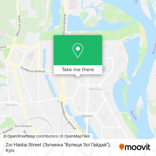 Zoi Haidai Street (Зупинка "Вулиця Зої Гайдай") map