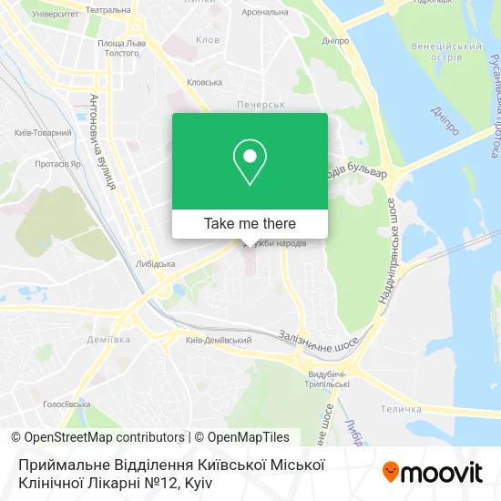 Карта Приймальне Відділення Київської Міської Клінічної Лікарні №12
