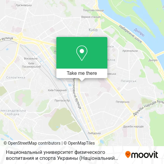 Карта Национальный университет физического воспитания и спорта Украины