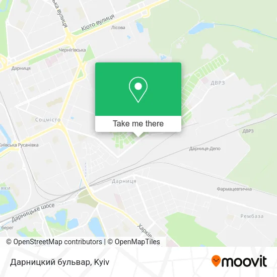 Карта Дарницкий бульвар
