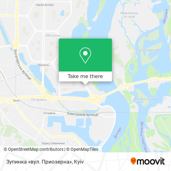 Зупинка «вул. Приозерна» map