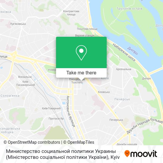 Карта Министерство социальной политики Украины (Міністерство соціальної політики України)