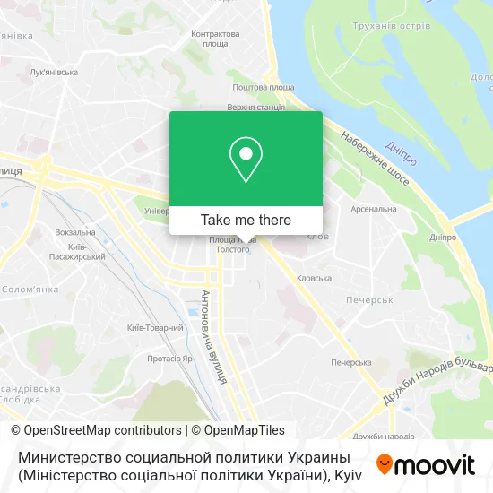 Карта Министерство социальной политики Украины (Міністерство соціальної політики України)