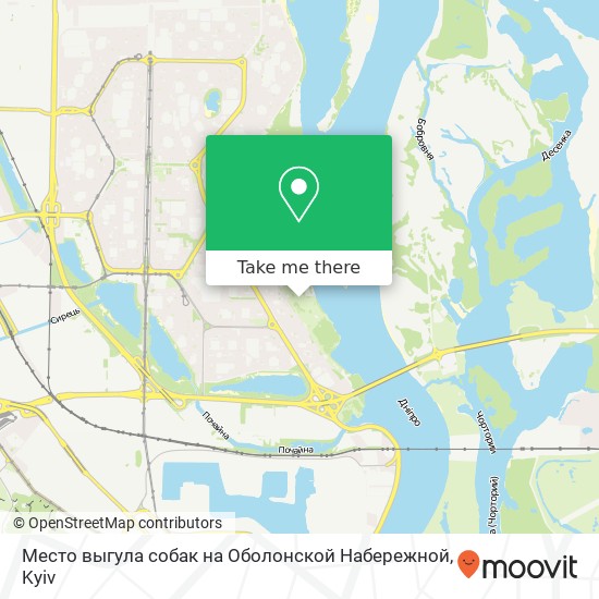 Место выгула собак на Оболонской Набережной map