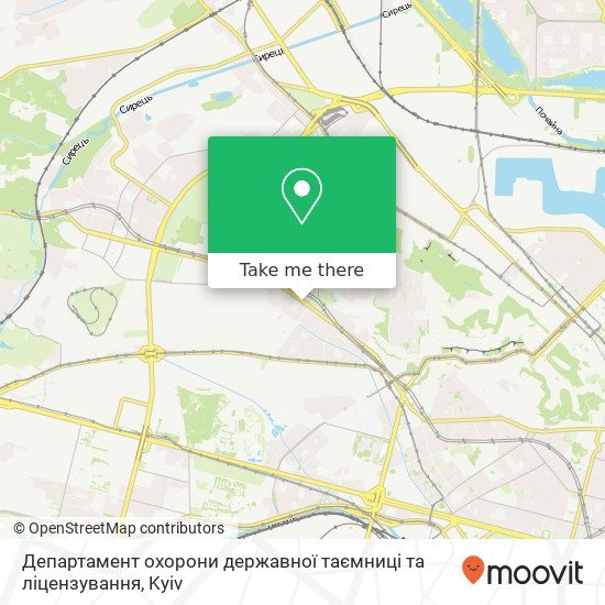 Департамент охорони державної таємниці та ліцензування map