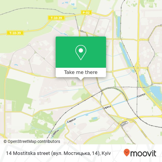 14 Mostitska street (вул. Мостицька, 14) map