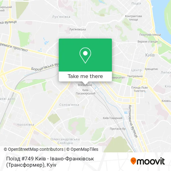 Поїзд #749 Київ - Івано-Франківськ (Трансформер) map