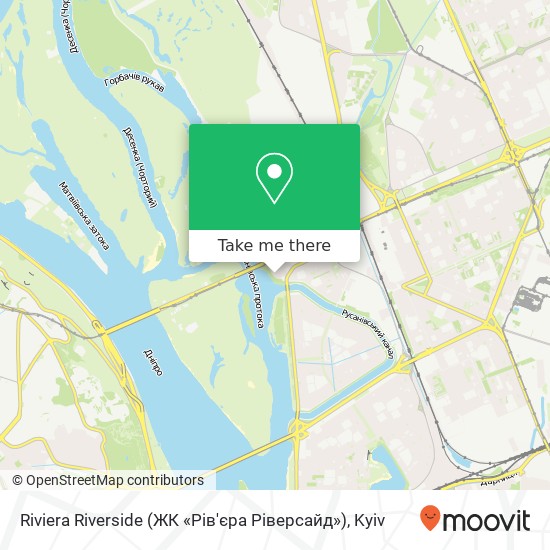 Riviera Riverside (ЖК «Рів'єра Ріверсайд») map