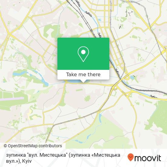 зупинка "вул. Мистецька" (зупинка «Мистецька вул.») map