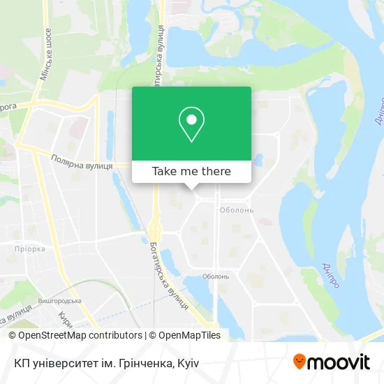 КП університет ім. Грінченка map