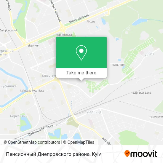 Карта Пенсионный Днепровского района