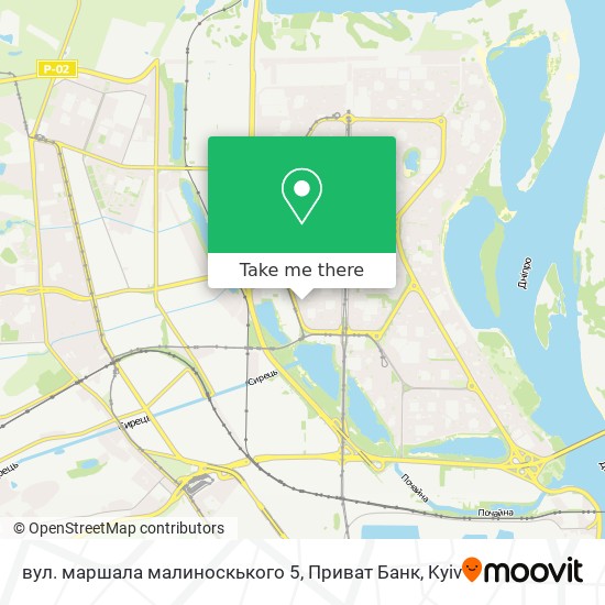 вул. маршала малиноскького 5, Приват Банк map