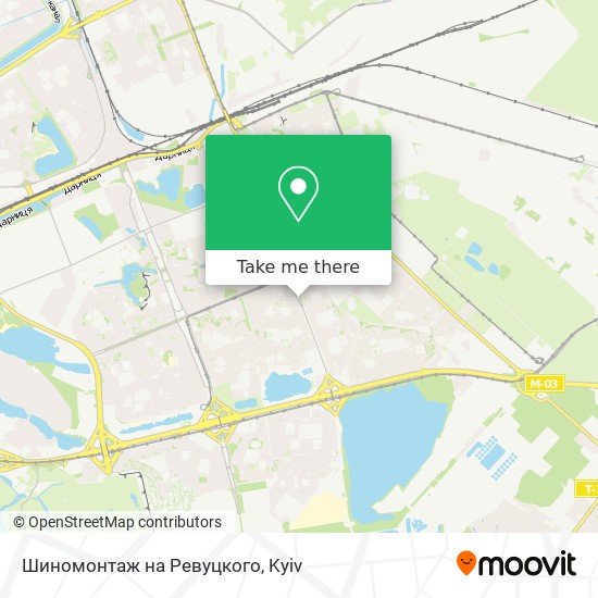 Шиномонтаж на Ревуцкого map