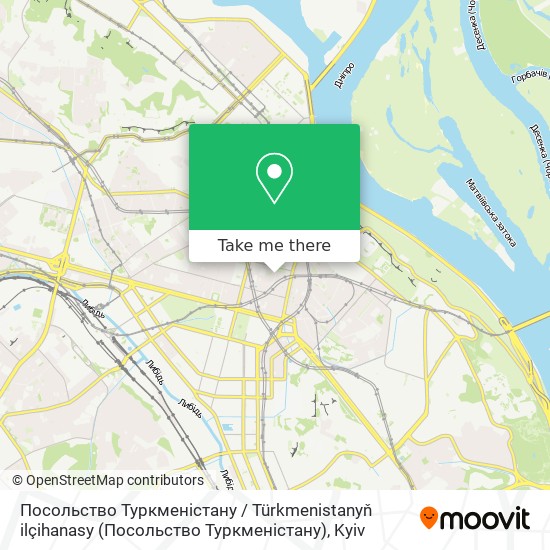 Посольство Туркменістану / Türkmenistanyň ilçihanasy map