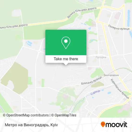 Карта Метро на Виноградарь