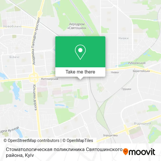 Карта Стоматологическая поликлиника Святошинского района