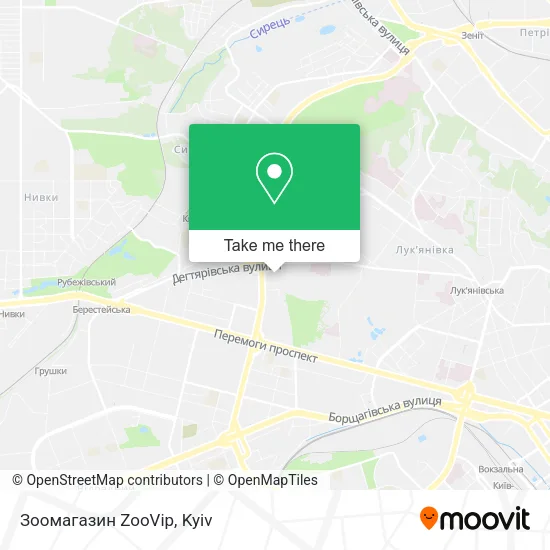 Зоомагазин ZooVip map