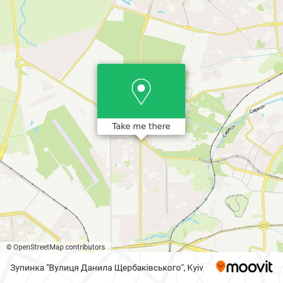 Зупинка "Вулиця Данила Щербаківського" map