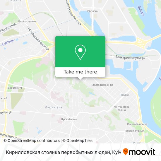 Карта Кирилловская стоянка первобытных людей