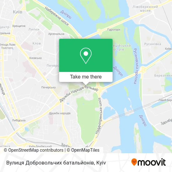Карта Вулиця Добровольчих батальйонів