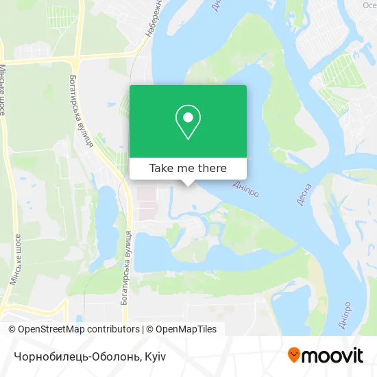 Чорнобилець-Оболонь map