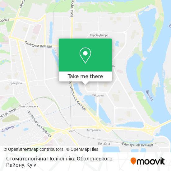 Карта Стоматологічна Поліклініка Оболонського Району