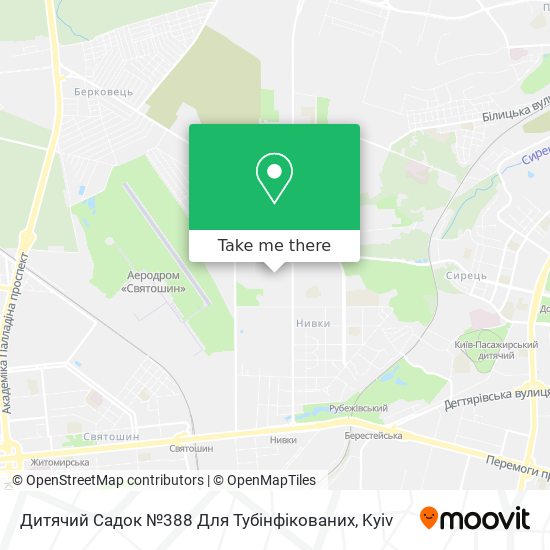 Карта Дитячий Садок №388 Для Тубінфікованих