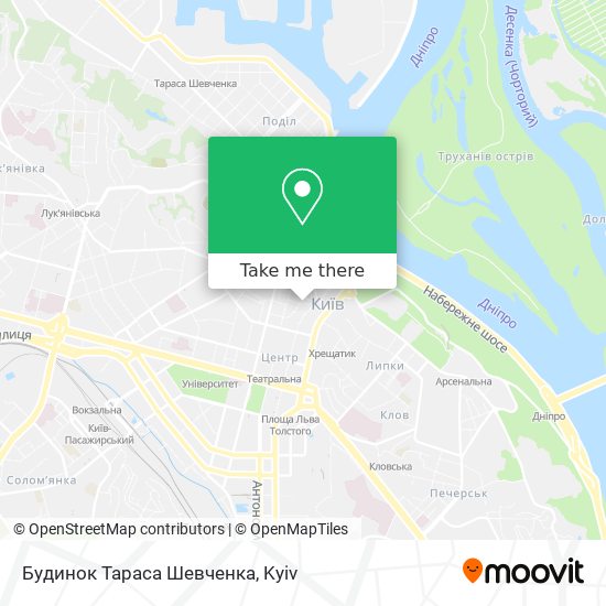 Карта Будинок Тараса Шевченка