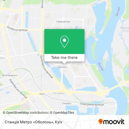Станція Метро «Оболонь» map