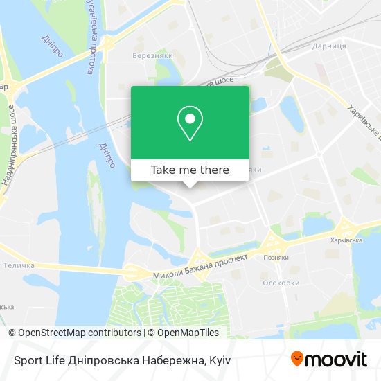Sport Life Дніпровська Набережна map