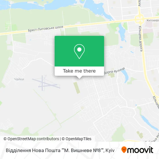 Відділення Нова Пошта ""М. Вишневе №8"" map