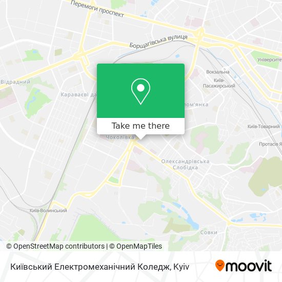 Карта Київський Електромеханічний Коледж