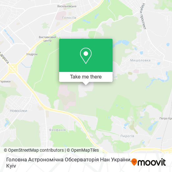 Головна Астрономічна Обсерваторія Нан України map