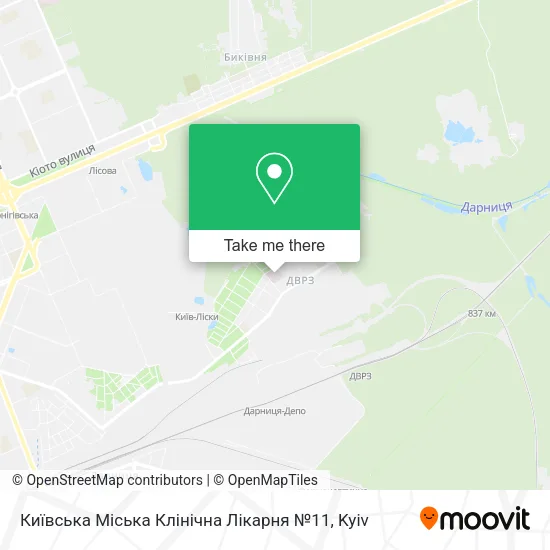 Карта Київська Міська Клінічна Лікарня №11