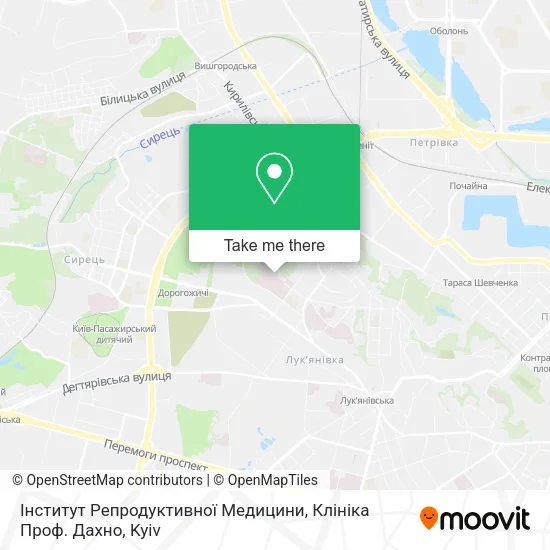Карта Інститут Репродуктивної Медицини, Клініка Проф. Дахно