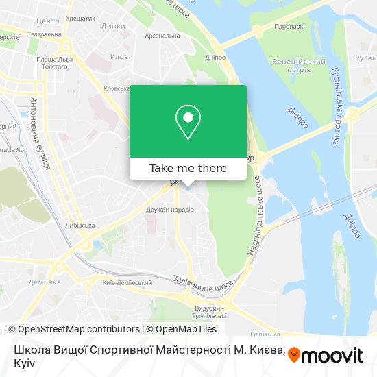 Школа Вищої Спортивної Майстерності М. Києва map