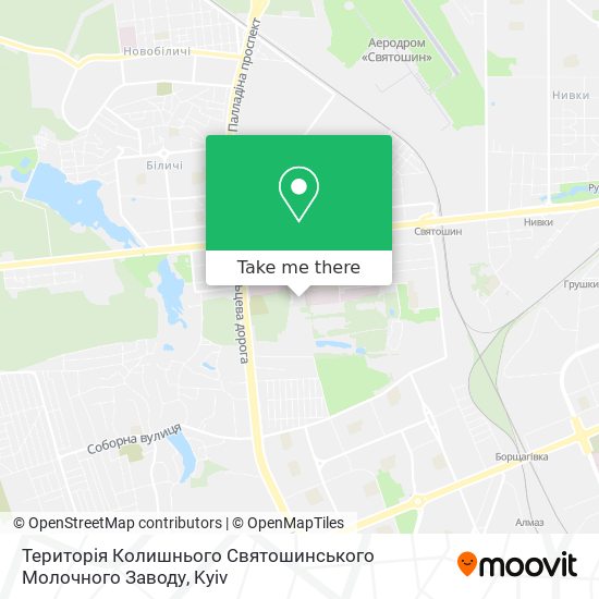 Карта Територія Колишнього Святошинського Молочного  Заводу