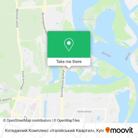 Карта Котеджний Комплекс «Італійський Квартал»