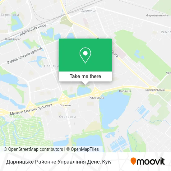Карта Дарницьке Районне Управління Дснс