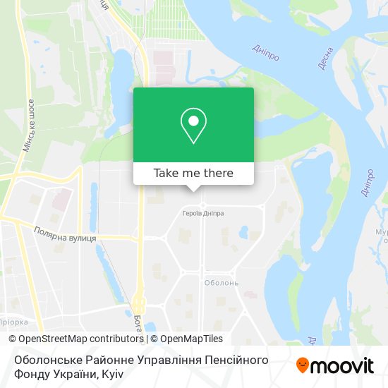 Оболонське Районне Управління Пенсійного Фонду України map