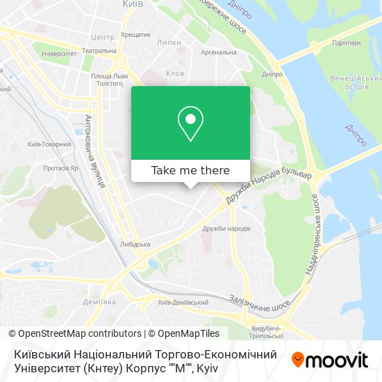 Карта Київський Національний Торгово-Економічний Університет (Кнтеу) Корпус ""М""