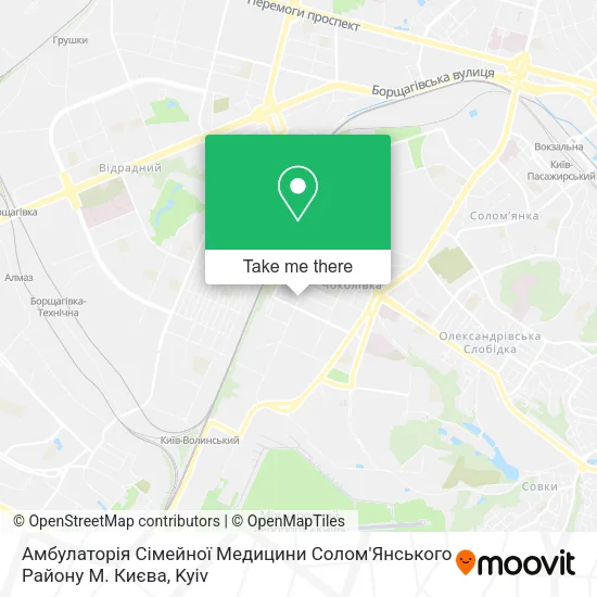 Карта Амбулаторія Сімейної Медицини Солом'Янського Району М. Києва