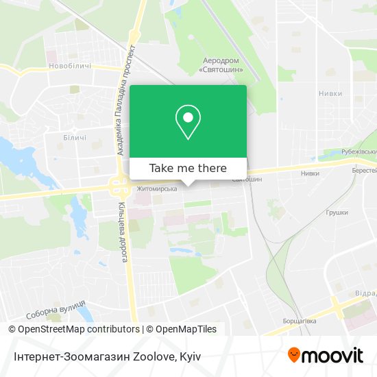 Карта Інтернет-Зоомагазин Zoolove