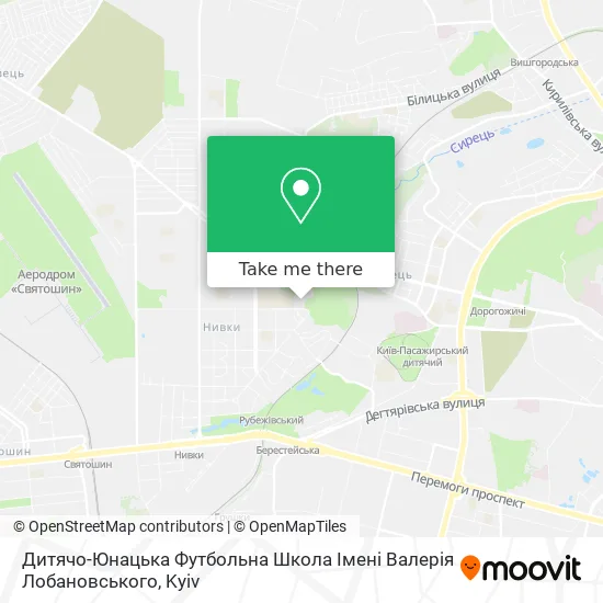 Дитячо-Юнацька Футбольна Школа Імені Валерія Лобановського map