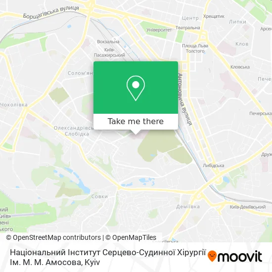Національний Інститут Серцево-Судинної Хірургії Ім. М. М. Амосова map