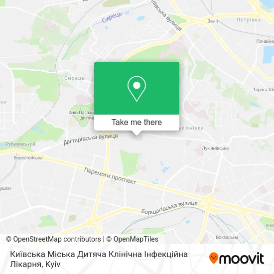 Карта Київська Міська Дитяча Клінічна Інфекційна Лікарня