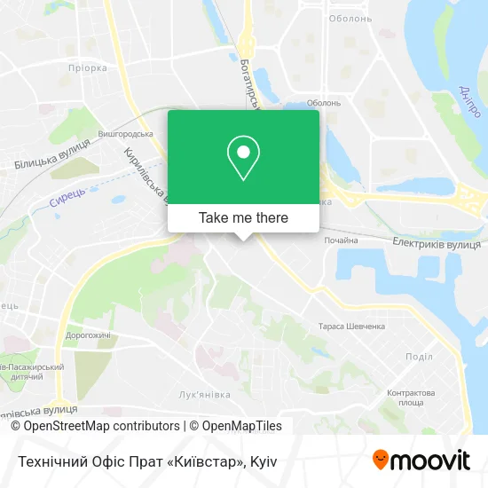 Карта Технічний Офіс Прат «Київстар»