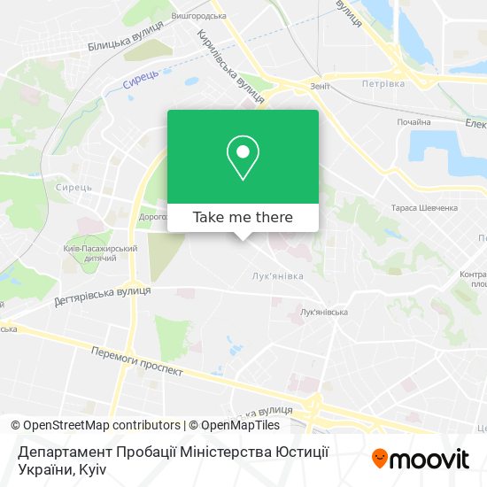 Департамент Пробації Міністерства Юстиції України map