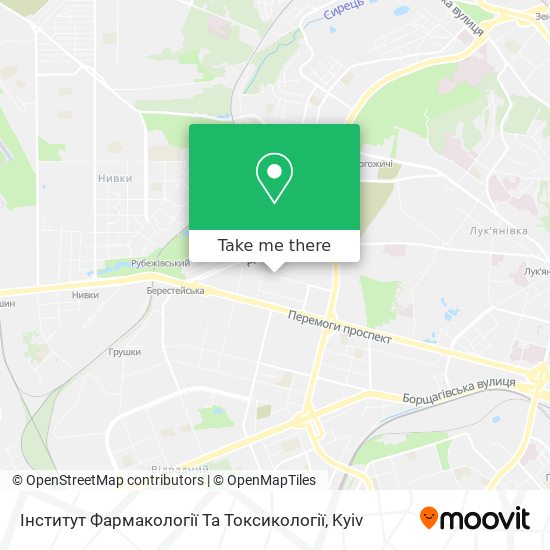 Інститут Фармакології Та Токсикології map