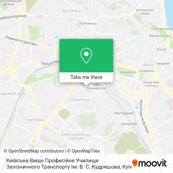 Київське Вище Професійне Училище Залізничного Транспорту Ім. В. С. Кудряшова map